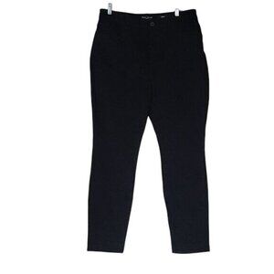 Susan Graver‎ Womens NEW Black Skinny Jeans With Raw Hem Casual Stretch Denim 14